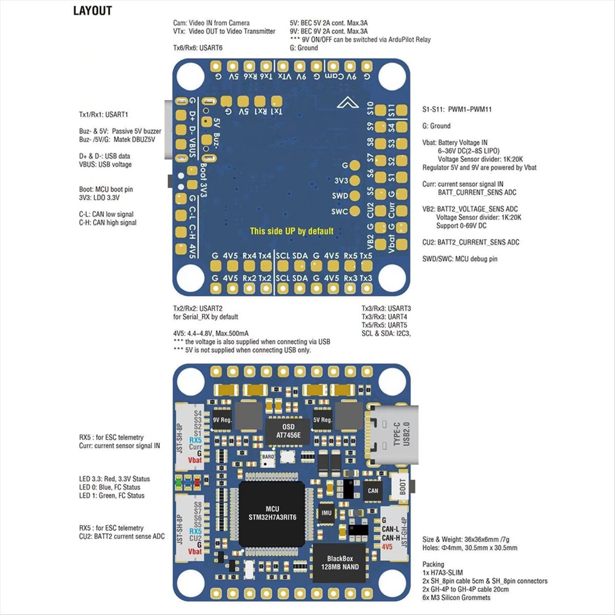 A99X H7A3-SLIM 비행 컨트롤러 STM32H7 - Drone Racing Flight Controller 리뷰 및 가격