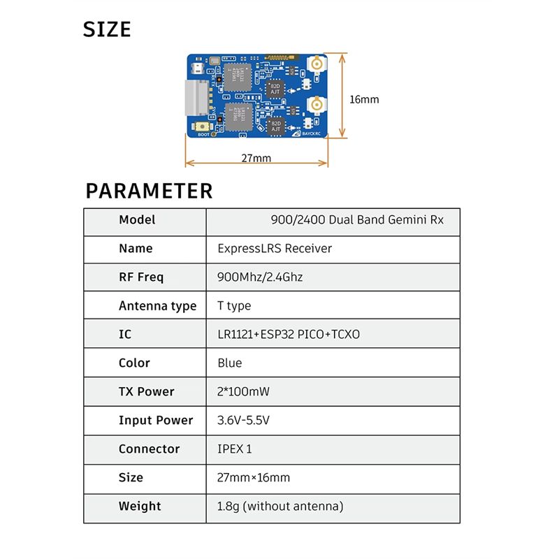B78B-900MHz, 2.4GHz, 915MHz EL - Drone Racing Receiver 리뷰 및 가격